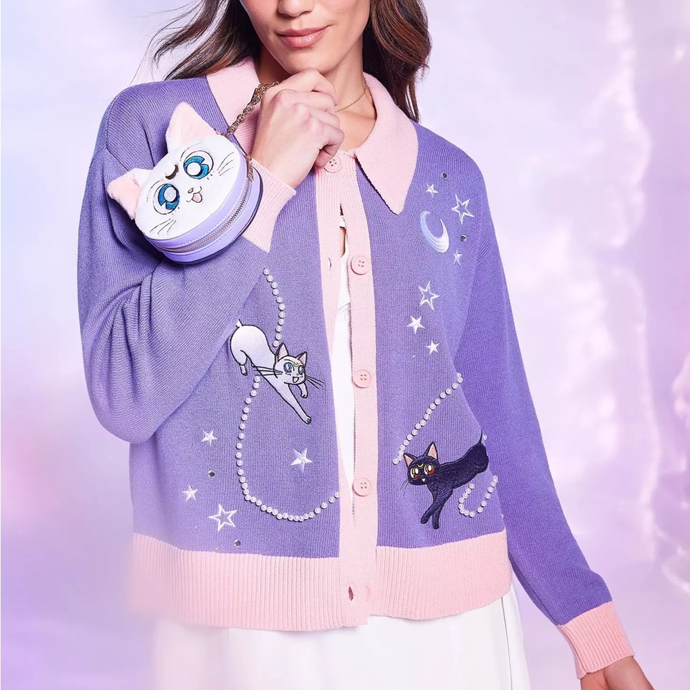 Pretty Guardian Sailor Moon Luna, Artemis, & Diana Starry Cardigan BoxLunch - Picture 3 of 3